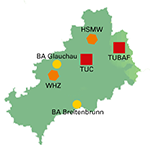 Karte der Wissenschaftregion Chemnitz