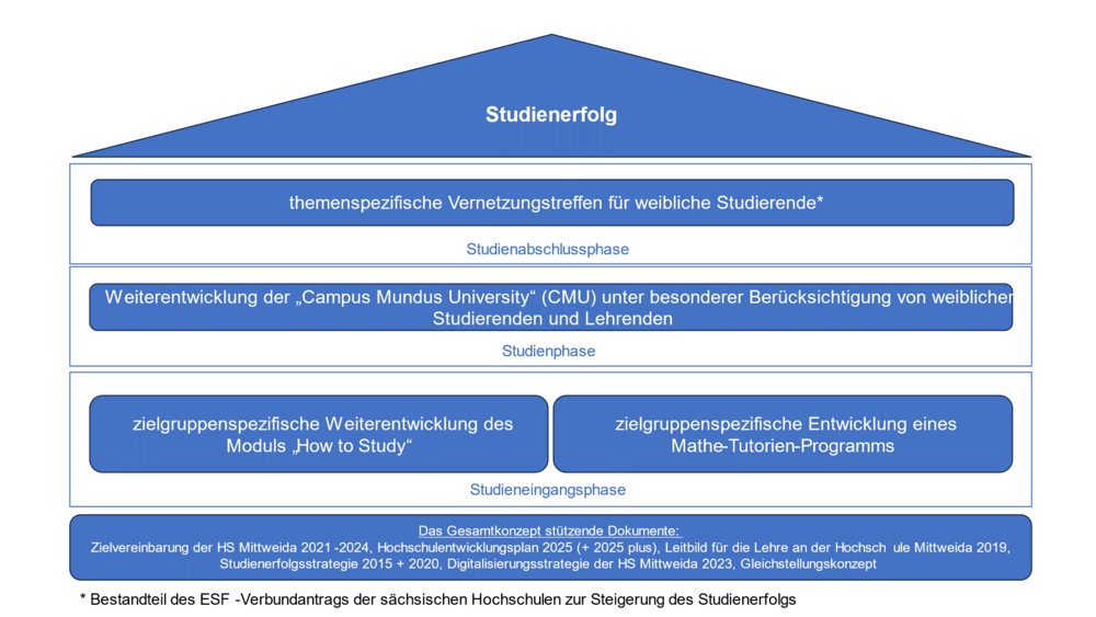 schematisches Schaubild über den Studienerfolg an der Hochschule Mittweida